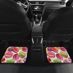 French Macaron Pattern Print Front and Back Car Floor Mats