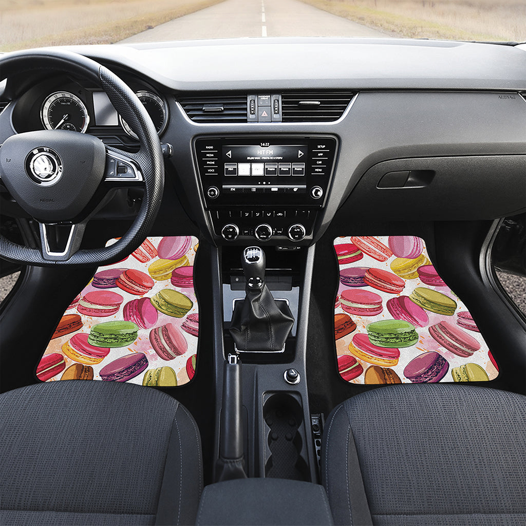 French Macaron Pattern Print Front Car Floor Mats