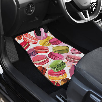 French Macaron Pattern Print Front Car Floor Mats