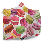 French Macaron Pattern Print Hooded Blanket