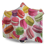 French Macaron Pattern Print Hooded Blanket