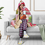 French Macaron Pattern Print Hooded Blanket