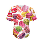 French Macaron Pattern Print Men's Baseball Jersey