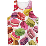 French Macaron Pattern Print Men's Tank Top