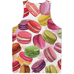 French Macaron Pattern Print Men's Tank Top
