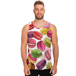 French Macaron Pattern Print Men's Tank Top