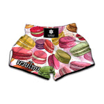 French Macaron Pattern Print Muay Thai Boxing Shorts