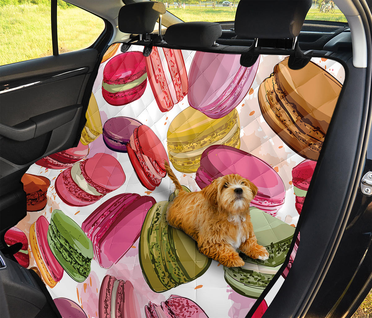 French Macaron Pattern Print Pet Car Back Seat Cover