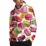 French Macaron Pattern Print Pullover Hoodie
