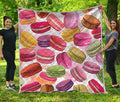 French Macaron Pattern Print Quilt