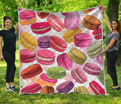 French Macaron Pattern Print Quilt