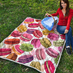 French Macaron Pattern Print Quilt