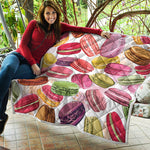French Macaron Pattern Print Quilt