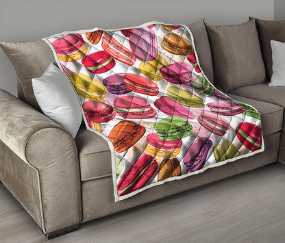 French Macaron Pattern Print Quilt