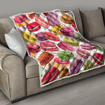 French Macaron Pattern Print Quilt