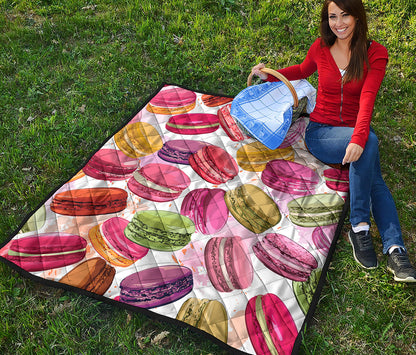 French Macaron Pattern Print Quilt
