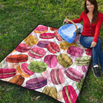 French Macaron Pattern Print Quilt
