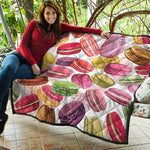 French Macaron Pattern Print Quilt
