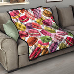 French Macaron Pattern Print Quilt
