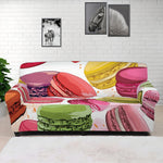 French Macaron Pattern Print Sofa Cover