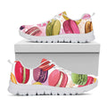 French Macaron Pattern Print White Running Shoes