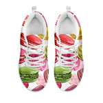 French Macaron Pattern Print White Sneakers