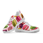 French Macaron Pattern Print White Sneakers