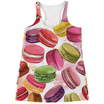 French Macaron Pattern Print Women's Racerback Tank Top