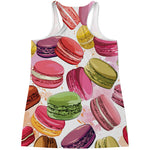 French Macaron Pattern Print Women's Racerback Tank Top