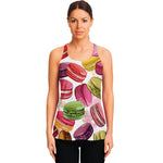 French Macaron Pattern Print Women's Racerback Tank Top