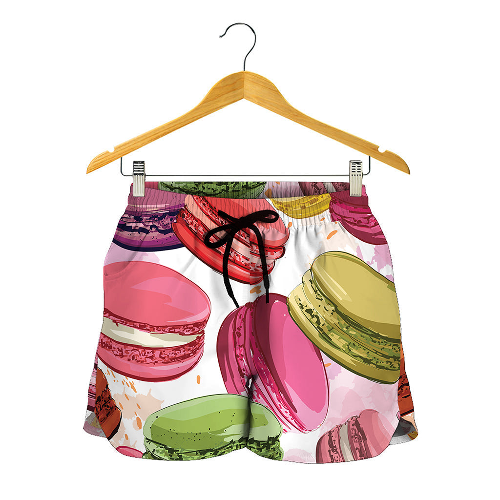 French Macaron Pattern Print Women's Shorts