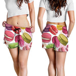 French Macaron Pattern Print Women's Shorts