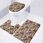 French Macarons Pattern Print 3 Piece Bath Mat Set