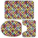 French Macarons Pattern Print 3 Piece Bath Mat Set