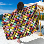 French Macarons Pattern Print Beach Sarong Wrap