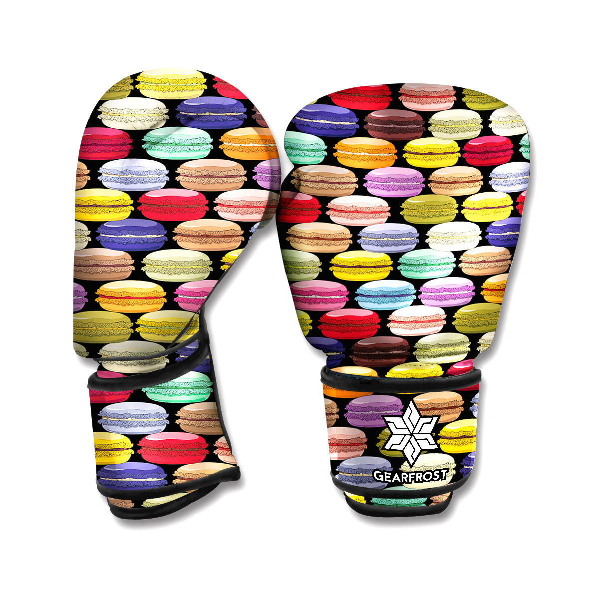 French Macarons Pattern Print Boxing Gloves