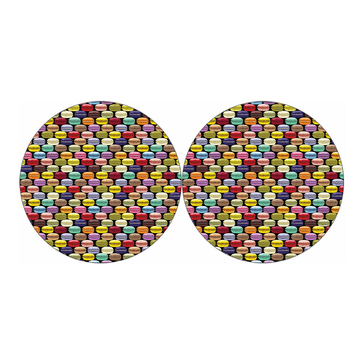 French Macarons Pattern Print Car Coasters