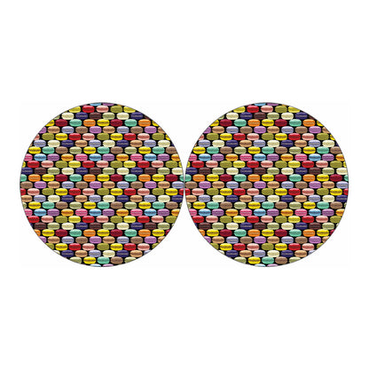 French Macarons Pattern Print Car Coasters