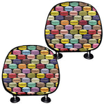 French Macarons Pattern Print Car Headrest Covers