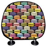 French Macarons Pattern Print Car Headrest Covers