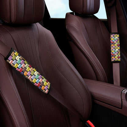 French Macarons Pattern Print Car Seat Belt Covers
