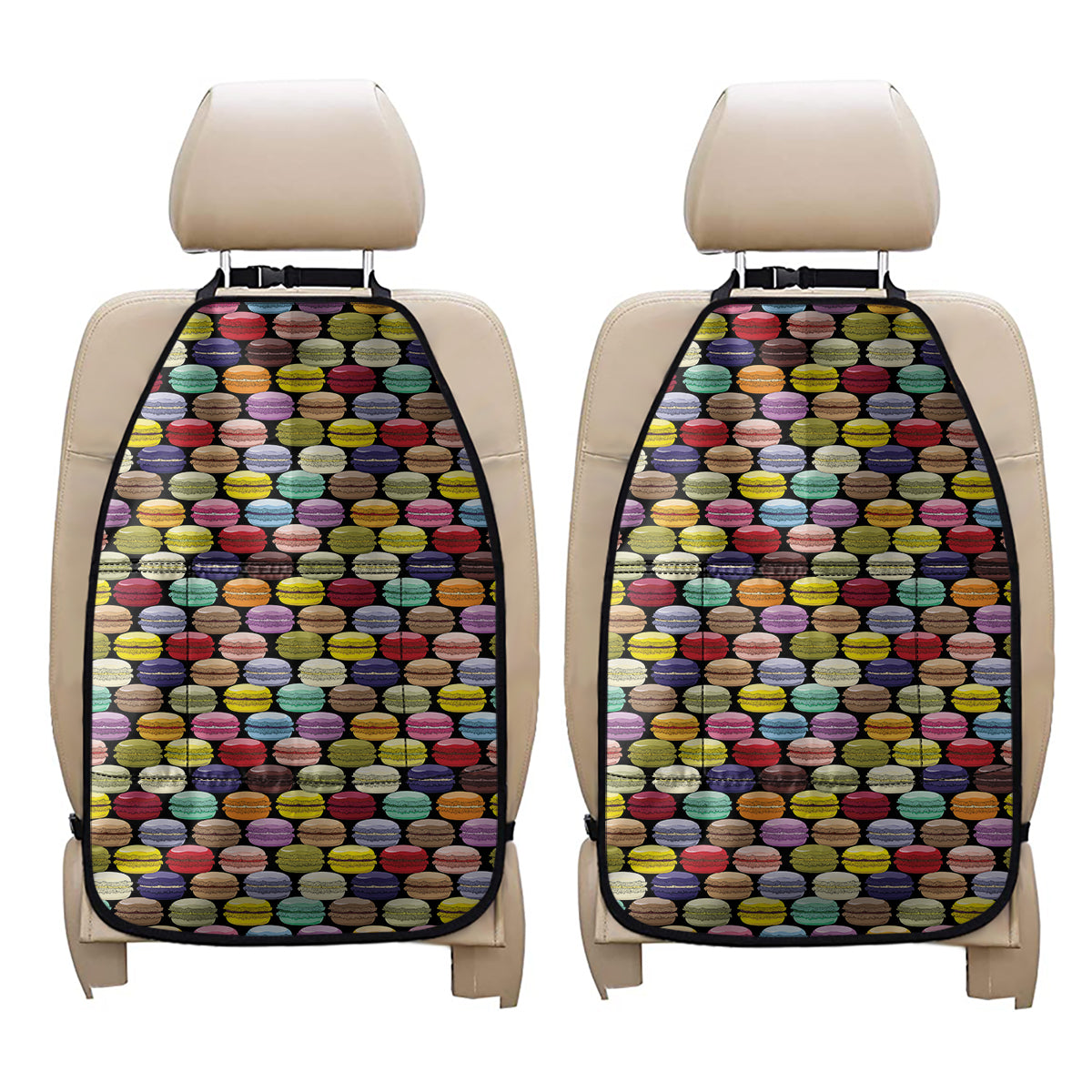 French Macarons Pattern Print Car Seat Organizers
