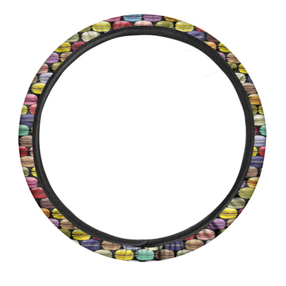 French Macarons Pattern Print Car Steering Wheel Cover
