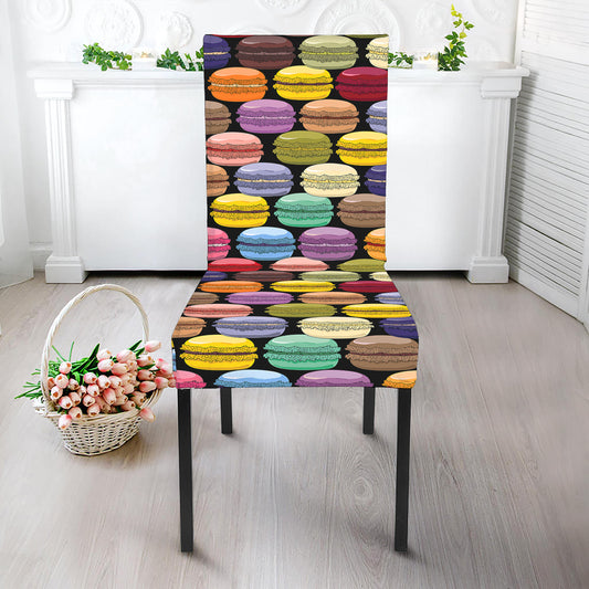 French Macarons Pattern Print Dining Chair Slipcover