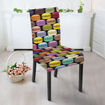 French Macarons Pattern Print Dining Chair Slipcover