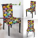 French Macarons Pattern Print Dining Chair Slipcover