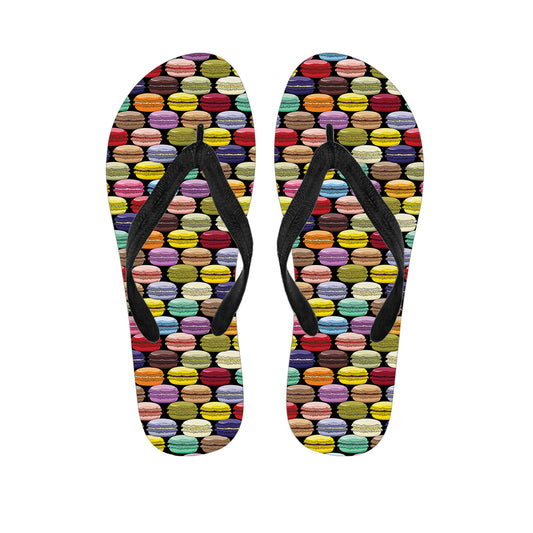 French Macarons Pattern Print Flip Flops