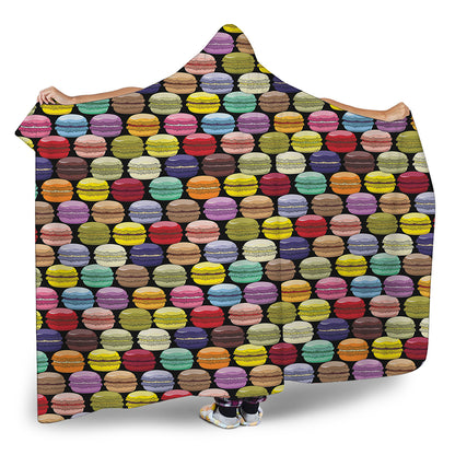 French Macarons Pattern Print Hooded Blanket
