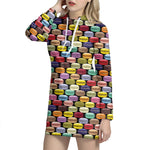 French Macarons Pattern Print Hoodie Dress