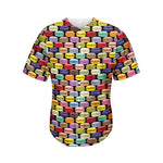French Macarons Pattern Print Men's Baseball Jersey